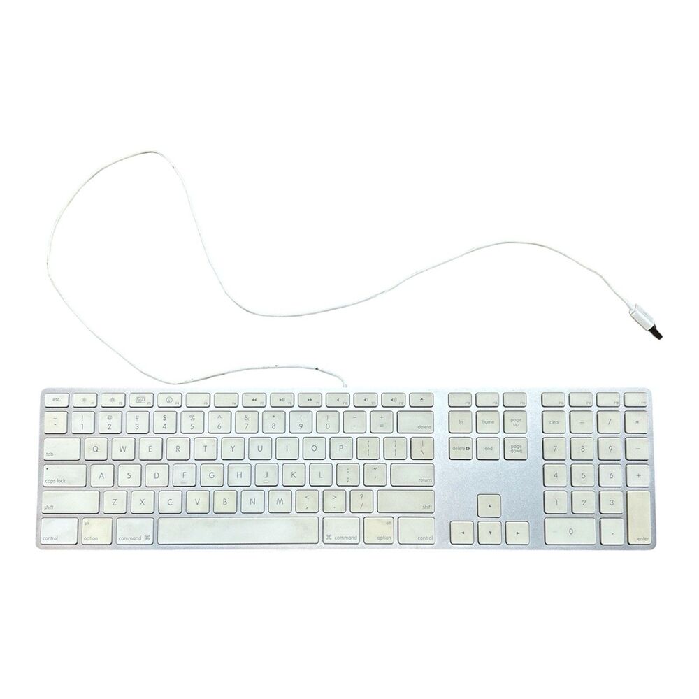 Genuine Apple A1243 Wired USB Keyboard w/ Numeric Keypad for iMac, Mac Mini